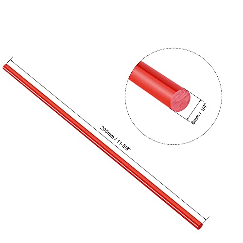 uxcell Acrylic Round Rod,Colorful,1/4" Diameter 11-5/8" Length, Solid Plastic PMMA Bar Stick - Image 2