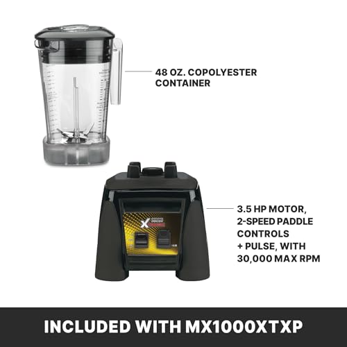 Waring Commercial MX1000XTXP 3.5 HP Blender with Paddle Switches, Pulse Feature and a 48 oz. BPA Free Copolyester Container, 120V, 5-15 Phase Plug - Image 5