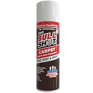 Horsepower Bull Shot Carpet Spot & Stain Remover, AS SEEN ON TV, Made In USA, Just Point & Spray, Stain-Lifting Foam-Action, Pet Stains & Odors, Coffee, Soda, Wine, Grease, New & Old Stains & More