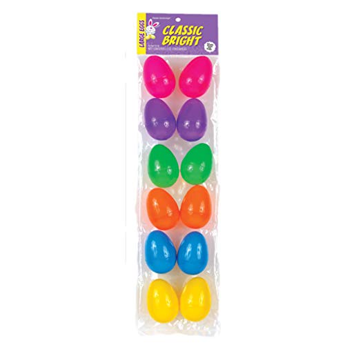 Classic Bright Fillable 2.5 Plastic Easter Eggs Rainbow 12 Pack