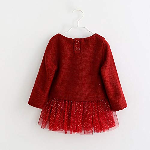 Roupas De Bebe Menina Vestido Infantil Pompons Tamanho:De 9 a 12 meses