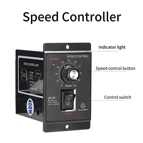 Regulador de velocidad continuo para motor asíncrono monofásico con control electrónico estable 5