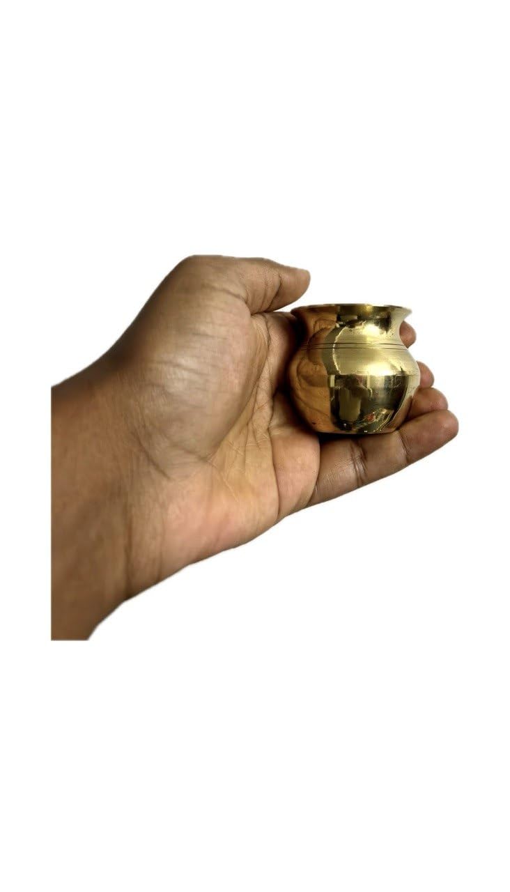 Pure Brass Puja Kalash – Small Size Lota for Daily Jal Arpan, Surya Arghya, and Spiritual Rituals (Gold Finish)-image-32