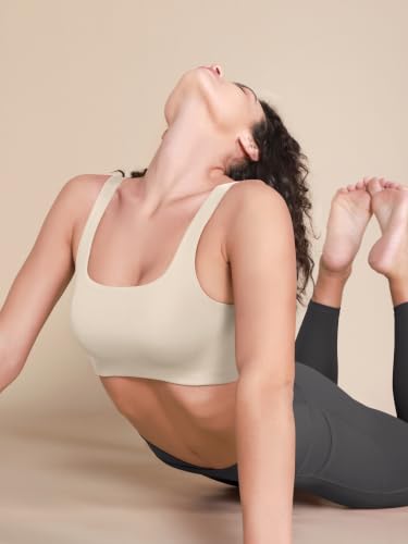 Image of ODODOS Square Neck Sports Bra for Women Wirefree Non Padded Yoga Tank Workout Crop Tops