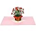 Paper Love Carnations Pop Up Card, Handmade 3D Popup Greeting Cards, For Valentines Day, Mothers Day, Fathers Day, Graduation, Wedding, Anniversary, Birthday, Love, Thank You, Get Well, All Occasions