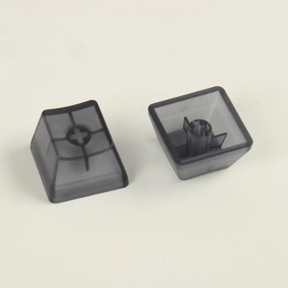 OEM Profile Blank Keycaps ABS Frosted Transparent Translucent 1U R4 Keycap for MX switches Mechanical Keyboard (Transparent Black, 20pcs)