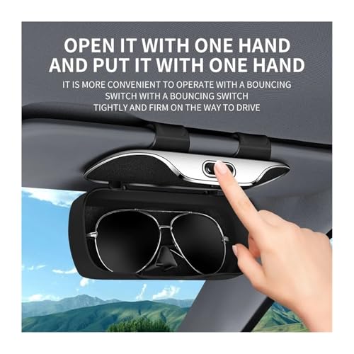 Étui à lunettes de voiture noir au design minimaliste et chic - 3