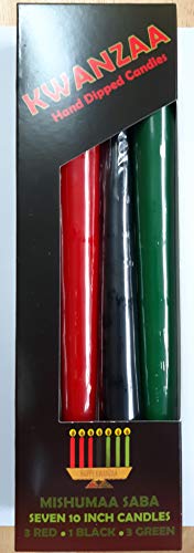 Kwanzaa Candle Set (Red, Black, Green) 10 Inches Candles