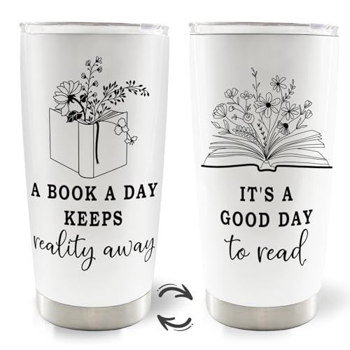 MOTERMATE Reading Book 20oz Travel Coffee Mug Tumbler, Book Club Gifts for Readers Book Lovers...