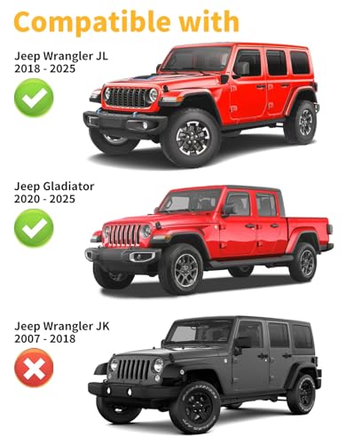 Image of Window Rain Guards for Jeep Wrangler JL 2018-2026 /Jeep Gladiator 2020-2026 | Saleago,in-Channel,Extra-Thick,Extra Durable,Window Visors,Window Deflectors,Vent Visors,Vent Shades,Car Accessories,PC