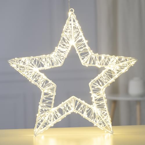 Ideen mit Herz LED-Metall-Stern | weiß | Weihnachts-Licht |...