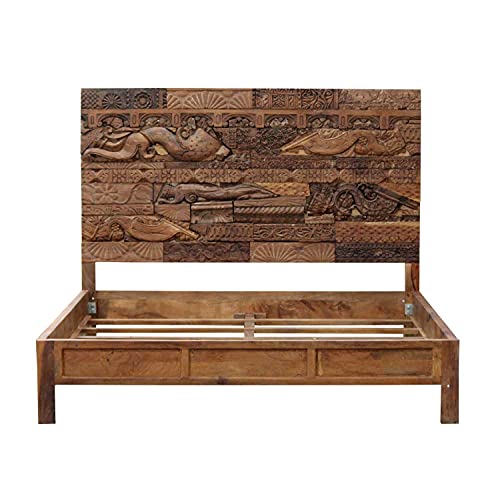 Casa Moro Schlafzimmer-Bett Maged Massivholz-Bett 180x200 cm braun |...