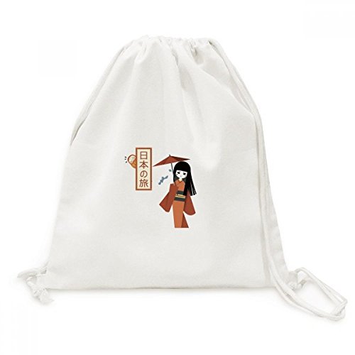 Sac cordon en toile robuste fille japonaise grand compartiment pour le voyage