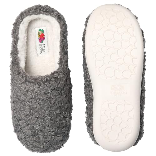 Fruit of the Loom Women's Berber Slippers - Fuzzy Memory Foam, Lightweight Clog, Indoor/Outdoor, Zapatillas de Mujer2