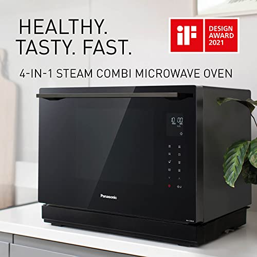 Foto von Panasonic NN-CS88LBEPG | 4-in-1-Kombi-Dampfofen, 31 l, Inverter, Drehheizung auf 30-230 °C, Flachgrill 1300 W, Mikrowelle 1000 W, Dampf 1300 W, feste Oberseite, Schwarz — Version FR