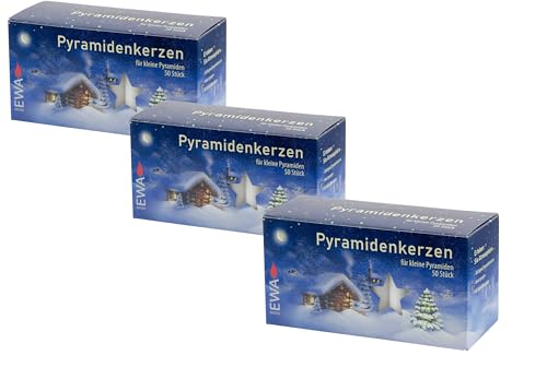 Pyramidenkerzen klein, weiß ca. 14 x 74 mm / 150 Stück...