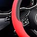 LABBYWAY Steering Wheel Cover, Universal Fit 15 Inch Microfiber Leather Car Wheel Protector, Anti-Slip, Red