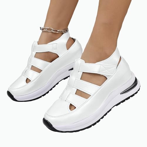 Women's Hollow Out Breathable Platform Wedge Sandals Sneakers Soft Thick Sole Closed Toe Ankle Buckle Strap Sandals Comfortable Lightweight Casual Walking Athletic Shoes Outdoor Going Out Footwear2