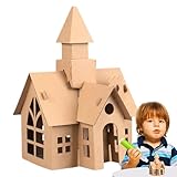 ミニモデルハウスキットハンドメイドミニチュアハウスセルフビルディング用子供向けの教育玩具、家具とアクセサリーを備えた創造的なクラフトのアイデア、クリスマス、誕生日、お祝いに最適な贈り物