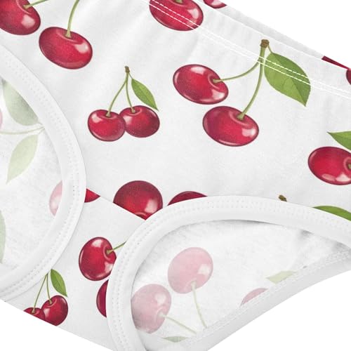 Cotton Girls Underwear Toddlers Red Cherries White Cute Panties Girl Designer Kids Briefs Undies 2t4