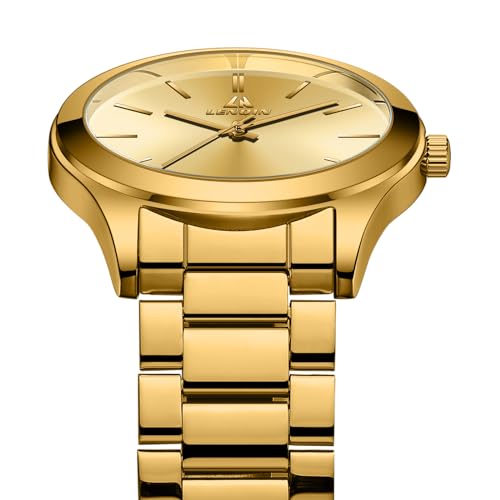 Image of LN LENQIN Mens Watches Waterproof Stainless Steel Watch for Men Analog Quartz Fashion Business Designer Wristwatch