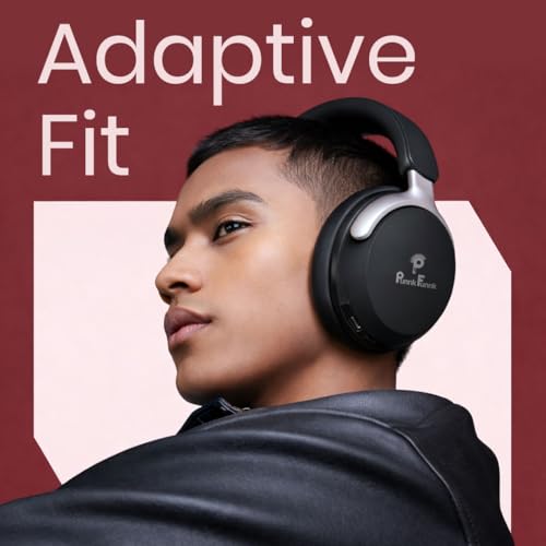 Image of PunnkFunnk Bass Over-Ear Bluetooth Wireless Headphones with Deep Bass, 40mm Drivers, Built-in Mic, Foldable Design, Soft Cushioned Ear Cups, AUX & TF Support for Music, Gaming & Calls (Black)