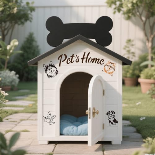 GOMAKERER 12 Blatt Haustier Theam Schablonen Zum Malen, 25 Stile Hunde/Katzen/Hundeknochen Zeichenvorlagen Niedliche Tier Randschablone Zum Malen Auf Wand Holz Heimdekoration