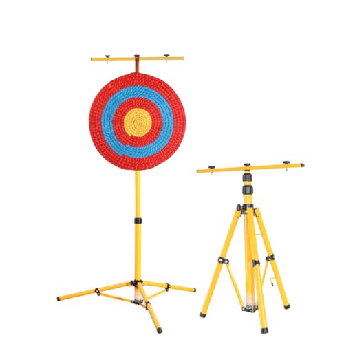 DOSTYLE Adjustable Metal Archery Target Stand - Heavy-Duty Folding Tripod Stand for Backyard Archery Range & Indoor Use Compatible with EVA/Straw/Hanging Targets
