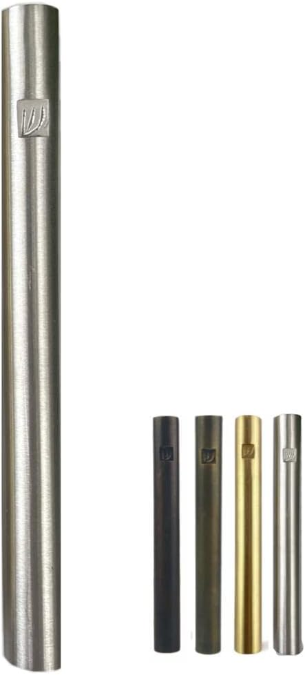 A&S Brass Mezuzah Case With Scroll For Door Weatherproof Metal Mezuza Cover Home Blessing and Protection Housewarming Gift (Nickel/Solid, 6 Inches)