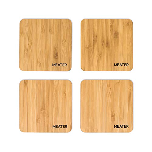 natürliche Bambus Untersetzer - 4-er Pack 100% umweltfreundlich stilvolle Untersetzer für Bier, Kaffee, Martinis und Weinkühler