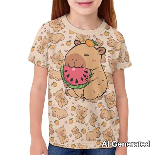 Image of Xhuibop Kids Tshirts Girls Boys 3-16 Years Summer Clothes for Teens Loose Fitting Tops