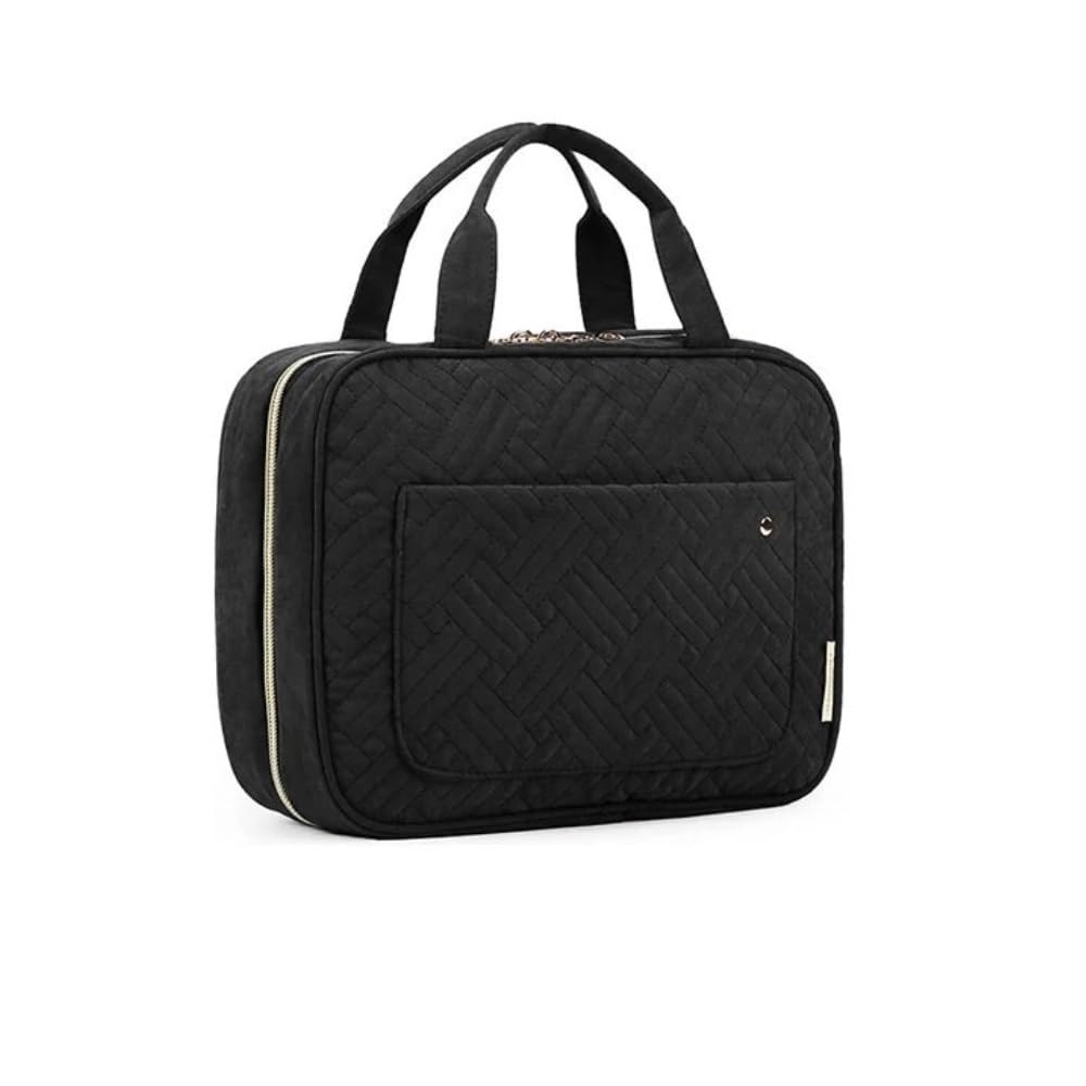 Multifunktions-Kosmetiktasche Hängender Kulturbeutel Reise-Organizer Schwarz & Weiß 11x3x7,4 Zoll(Black)