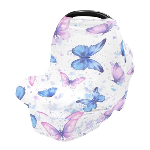Nursing Cover Breastfeeding Scarf Butterfly Tropical Butterflies Baby Car Seat Covers Soft Breathable Infant Carseat Canopy Stroller Cover for Boys Girls