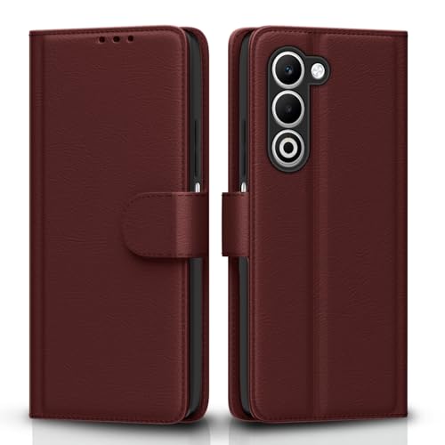 Image of Amazon Basics Flip Cover for Oppo A5 5G Leather Finish | Wallet Stand and Shock Proof | Inside TPU with Card Pockets | Complete Protection Flip Case (Brown)