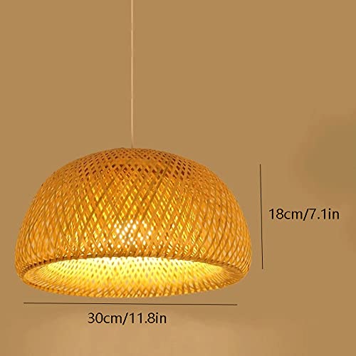 Lámpara colgante de bambú E27 regulable para iluminación de restaurante y salón 8
