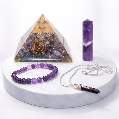 Pierre précieuse naturelle d'Améthyste KULIA et bracelets en quartz