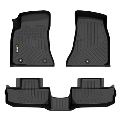 HAFIDI Floor Mats Custom for Dodge Challenger RWD 2015-2023 All Weather Protection TPE Heavy Duty Non-Slip Automotive Floor Liners Fits Front& 2nd Row Full Set Accessories Black