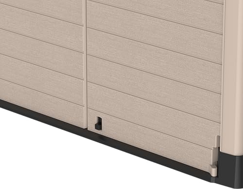 Duramax Cedargrain StoreAway 1200L Kunststoff Garten Lagerschuppen/Bogendeckel Outdoor Lagerung Mülltonnenbox Robuste Konstruktion - Ideal für Werkzeug, Fahrräder, Grills & 2X 240L Mülleimer,