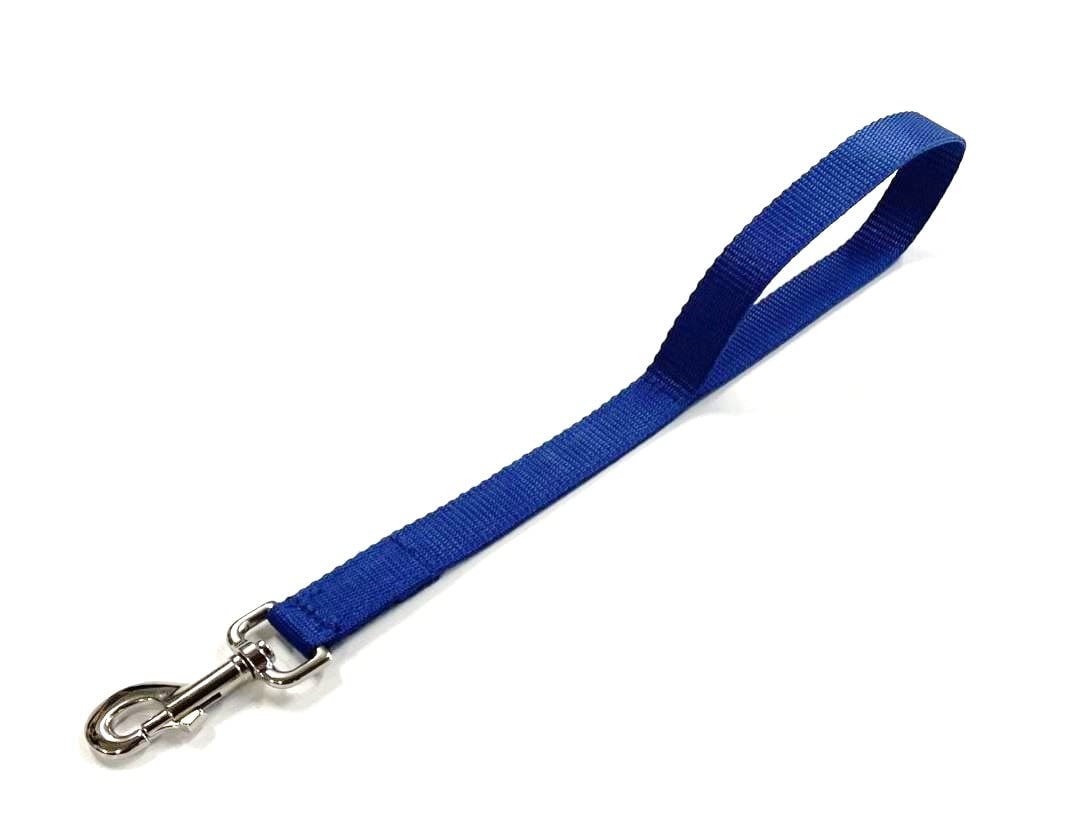 Short Close Control Dog Training Lead Traffic Walking Leash 25mm Polypropylene Webbing (Navy, 20 Inches)
