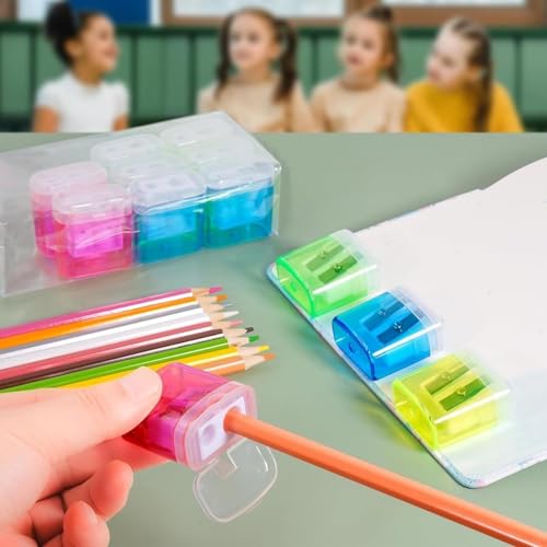 Taille-crayons compacts double perforation jaune avec structure plastique légère - 4