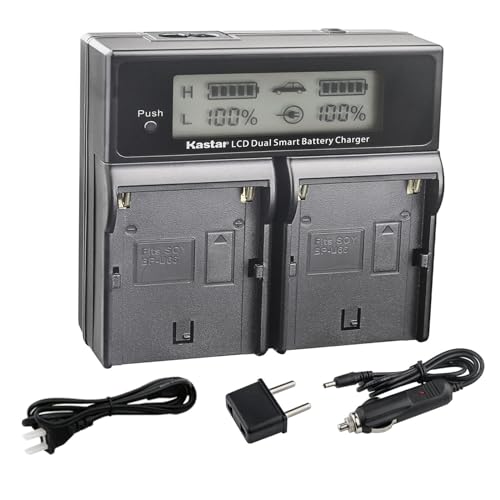 Kastar BP-U60 / BP-U66 AC LCD DualFast Charger Compatible with Sony PMW-EX160, PMW-EX260, PMW-EX280, PMW-F3, PMW-F3K, PMW-F3L, XDCAM EX, HD422, PHU-60K, ILME-FX6, PXW-FS5 Camera