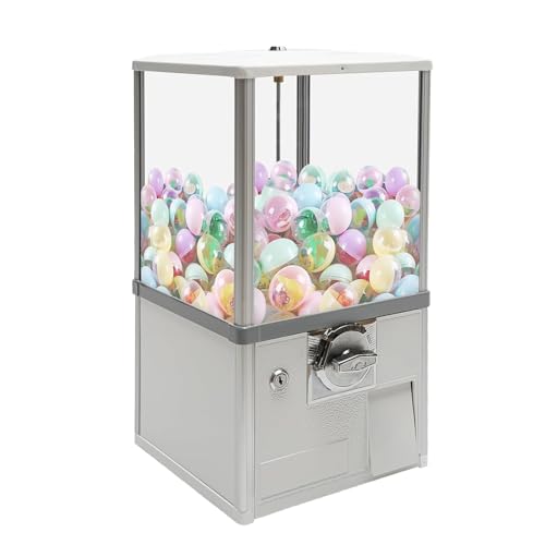 YLANMEI Máquina Gashapon, dispensador de bolas de chiclete para crianças, máquina de venda automática de cápsulas, máquina de gacha, máquina de bolas de pastilha, máquina de doces, branco