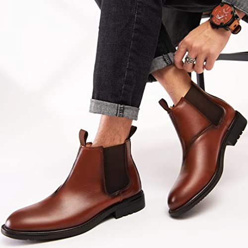 Image of Arkbird Chelsea Ankle Boots for Men Genuine Leather Oxford Casual and Formal Dress Boot