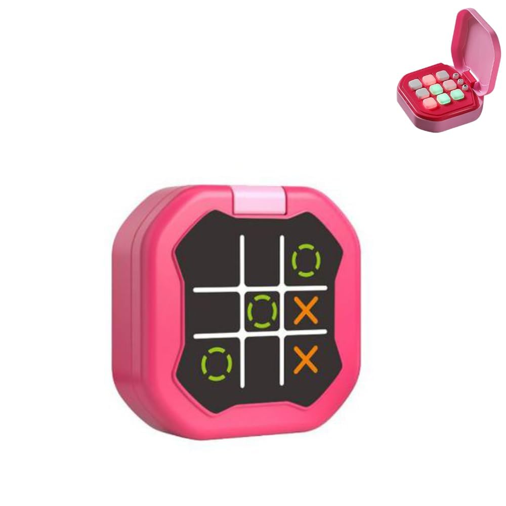 electronic tic tac toe handheld game for kids mini interactive puzzle strategy game portable travel board game with sound & light effects educational brain teaser