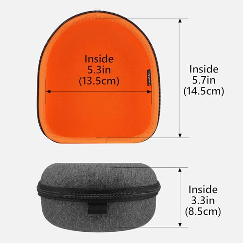 Geekria Shield Headphones Case Compatible with JLab Go Lux ANC, Audio Neon Folding/Studio Pro, Replacement Hard Shell Travel Carrying Bag (Dark Grey)