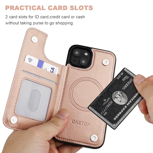 Étui portefeuille iPhone 14 compatible MagSafe coque antichoc cuir durable