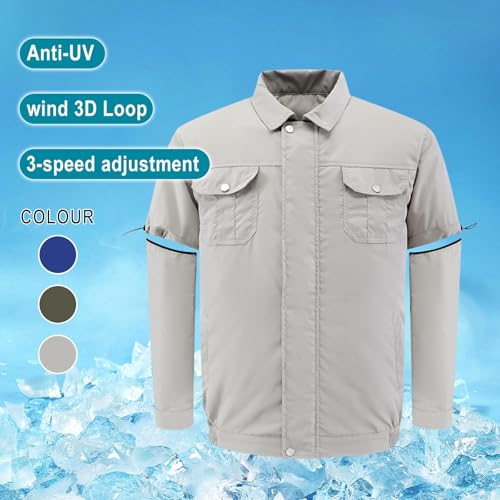 Fan Jackets for Men - Air Cooling with Fans Detachable Sleeve Sun Protection Working Cycling Outdoor Safety Vest 20252