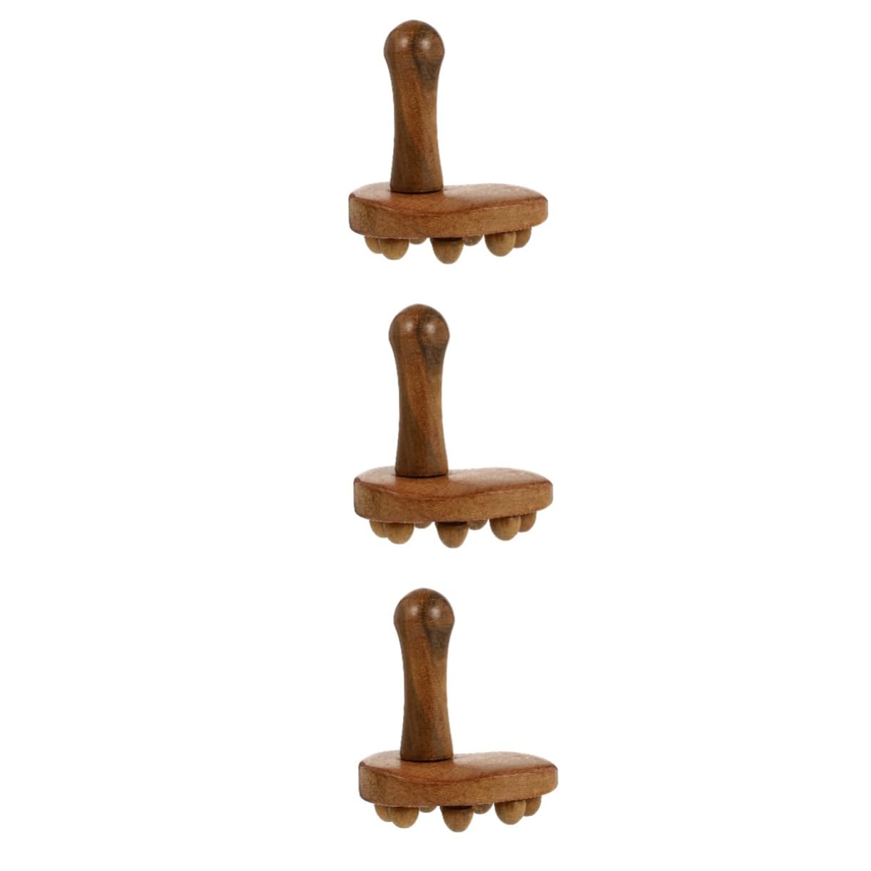 3 Piezas masajeador massager massageador aparato masaje máquina de cuerpo palo de rodillo muscular dispositivo de de partículas Madera fragante Light Brown