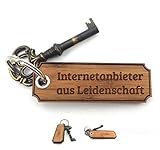 Mr. & Mrs. Panda Schlüsselanhänger Internetanbieter - Geschenk, Berufsausbildung, Beruf, Geschenke, Schlüsselanhänger aus Holz, Bachelor,