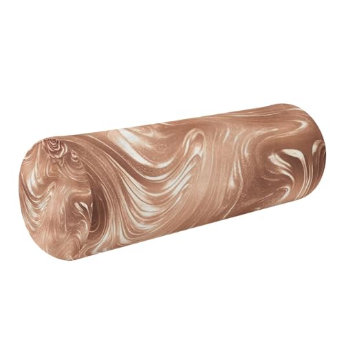 EtherSpher Rose Gold Texture Decorative Round Bolster Pillow Cylinder Pillows for Sleeping Memory Foam Cylinder Lumbar Support for Bed Cuello para dormir